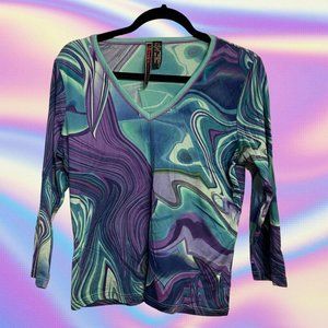 Amused by Lynn Ritchie cyber swirl silk top